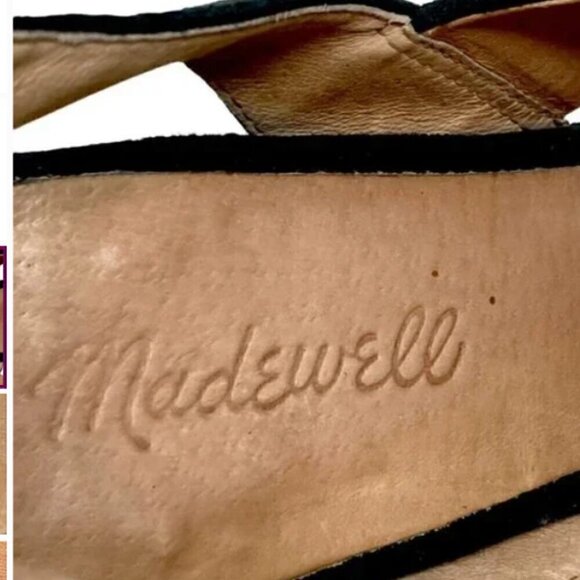 Madewell Black Suede Strappy Octavia Sandals - Size 8 - Picture 8 of 10